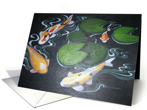 Koi in Lily Pond 2 card (786001)