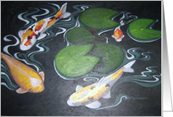 Koi in Lily Pond 2 card