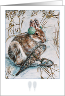 Snow Shoe Hare~Blank card