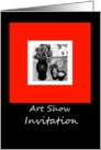 Art Show Invitation. Still Life Roses digitally enhanced painting. card