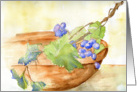 bowl of grapes Watercolor card