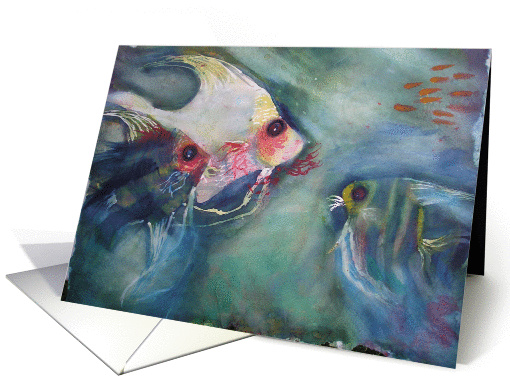 fishes from original watercolor by Valerie May Cuan card (354615)