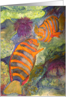 Faceoff! from original watercolor by Valerie May Cuan card