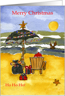 Where’s Santa? from original watercolor by Valerie May Cuan card