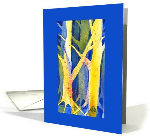 Negative Painting - Trees in Blue card (390402)