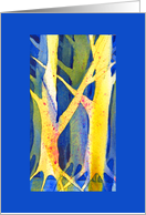 Negative Painting - Trees in Blue card