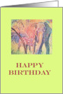 Happy Birthday Card - Mom and Baby Elephant card