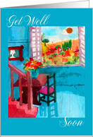 Get Well Soon Italian Window Scene card
