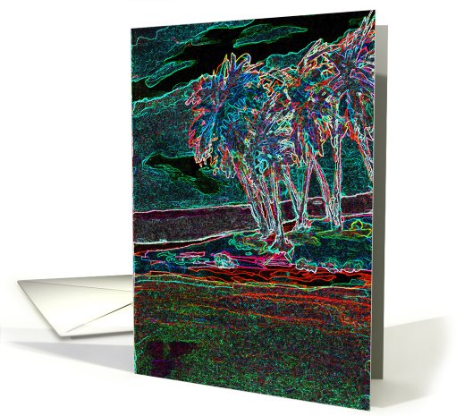 Glowing Palm Trees card (593114)