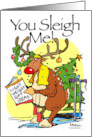 Christmas Humor Reindeer You Sleigh Me Merry Chrstmas Deer card