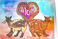 Mom We Love You Like Crazy Valentine’s Day From Cats card