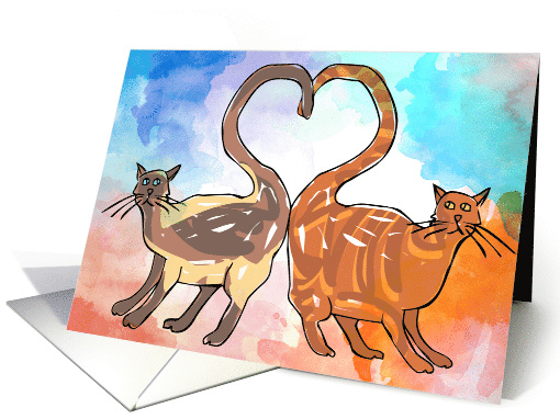 We Miss You Cats Tails Heart card (1039717)