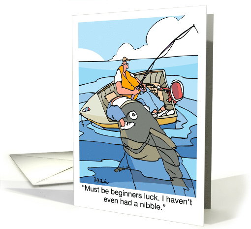 Blank Inside Humor Fishing Must Be Beginner's Luck card (1668780)