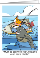 Blank Inside Humor Fishing Must Be Beginner’s Luck card