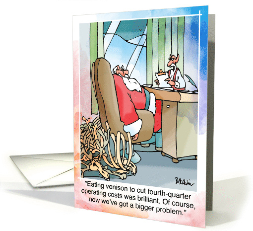 Christmas Business Humor Oh Deer What a Year Happy Holidays card