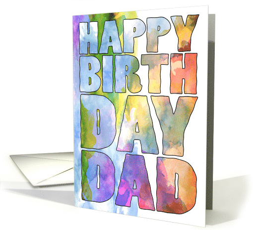 Dad Water Color Artistic You're My Inspiration Dad Happy Birthday card