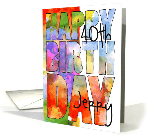 Age And Name Specific Happy Birthday Water Color Artistic... (1765778)