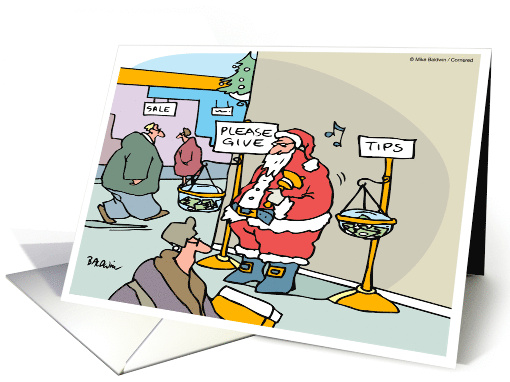 Christmas is a Time For a Little Give And Take Happy holidays card