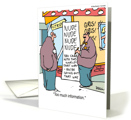 Blank Inside Humor Nude Nude Nude Nude Too Much Information card