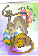 Happy Easter Mom From The Cats Hallelujah She Has Risen card
