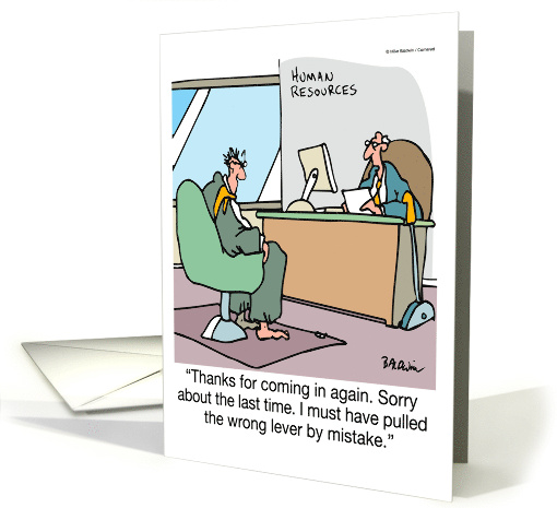 Blank Inside Business Humor Human Resourses With A Trap Door card