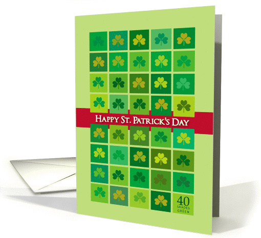 St Patrick's Day Card - Shades of Green card (365929)