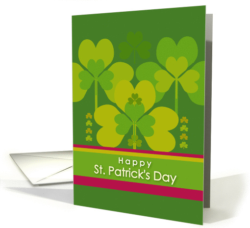 St Patrick's Day Card - Green Shamrocks card (366164)