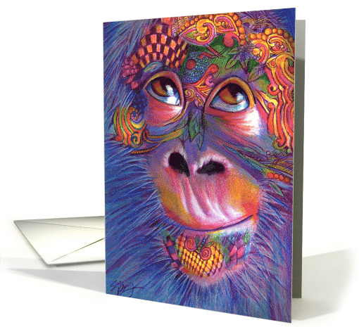Blank Colorful monkey face card (1059149)