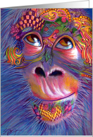 Blank Colorful monkey face card