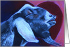 Valentine, teacher, Goat Kisses card