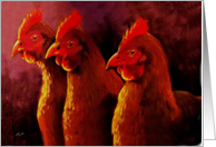 Chickens at Dawn Light card