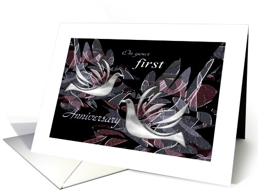 First Wedding Anniversary White Doves card (445811)