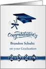 Congratulations 2024 Graduation Silver Blue Mortar Cap, Diploma card