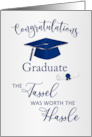 Graduation Congratulations Mortar Diploma Tassel Worth the Hassle card