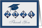 Graduation Gift Thank You Blue Mortar Cap Year 2024 card