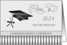 Graduation Commencement Ceremony Black Mortar Cap, Diploma, Class of card