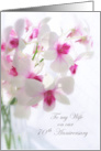 70th Wedding Anniversary, Wife - white orchids card