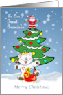 Merry Christmas Great Grandson Christmas Tree Santa Polar bear card