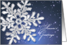 Christmas Thank you, employees -Silver snowflake on dark night sky card