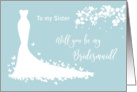 Sister Bridesmaid White Wedding Gown, Butterflies, Blossom card
