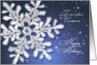 Business, Christmas, Customers - silver snowflake on dark night sky card