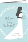 Future Sister-in-Law be my Bridesmaid Wedding Dress Floral card