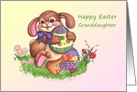 Easter card for Granddaughter with bunny and colorful eggs. card
