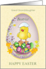 Easter Great Granddaughter Colorful Eggs Chick card