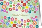 Bridal shower - colorful summer flowers from 1960’s style. card