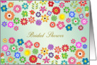 Bridal shower - colorful summer flowers from 1960’s style. card