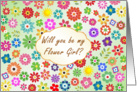 Wedding Invitation for Flower Girl - colorful flowers card