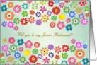 Wedding Invitation for Junior Bridesmaid - colorful summer flower-bed card