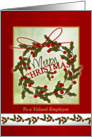 Business Christmas Employees - holly wreath card