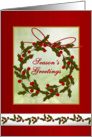 Business Christmas greetings from all of us - holly wreath card